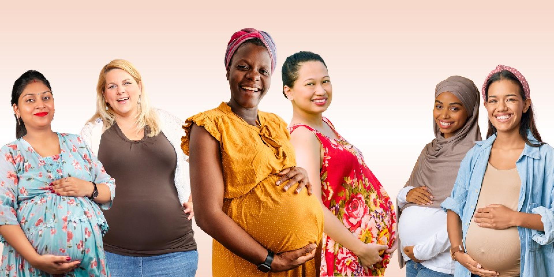 A group of pregnant people standing together